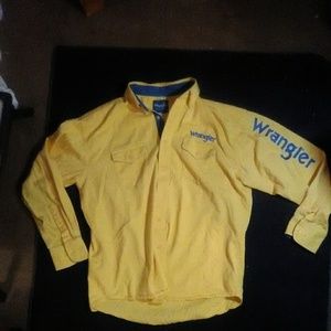 Original vintage 1980s yellow Wrangler men's shirt